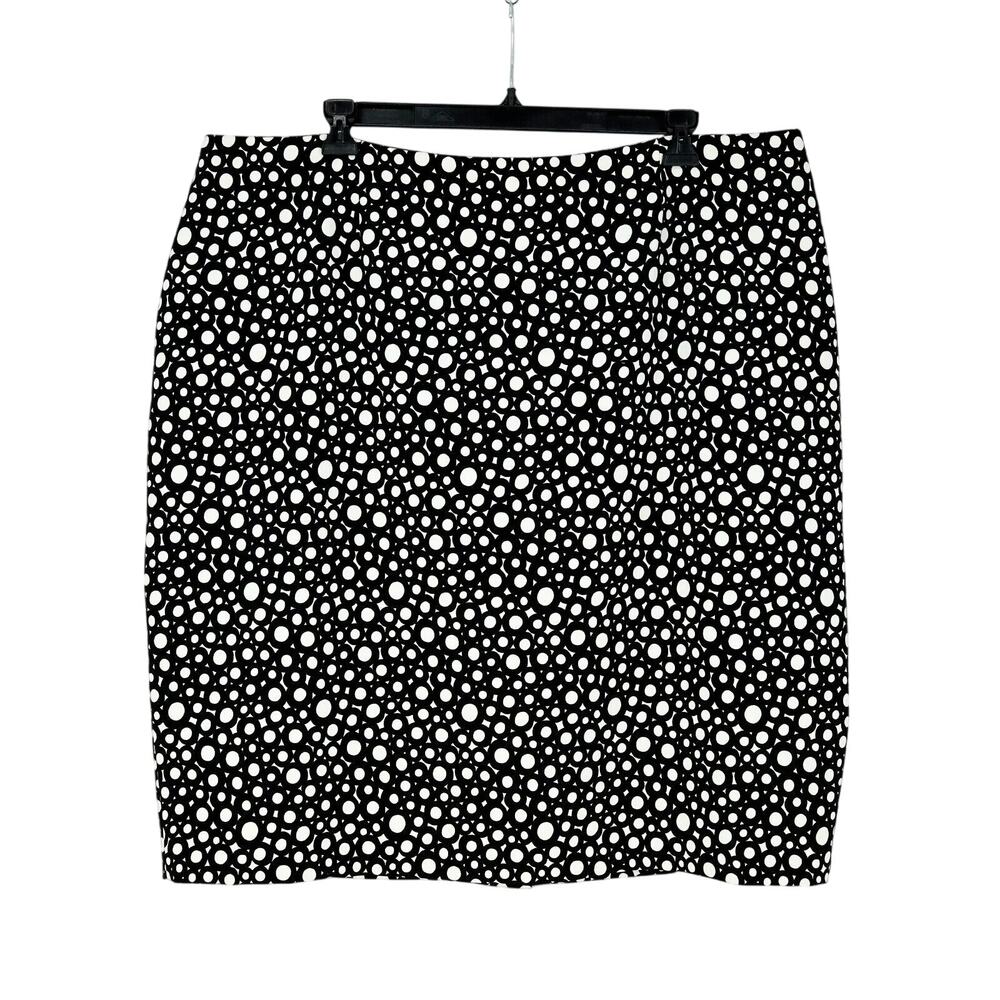 Jones Studio Skirt Plus Size 24W Black White Print Lined Pencil Straight Career